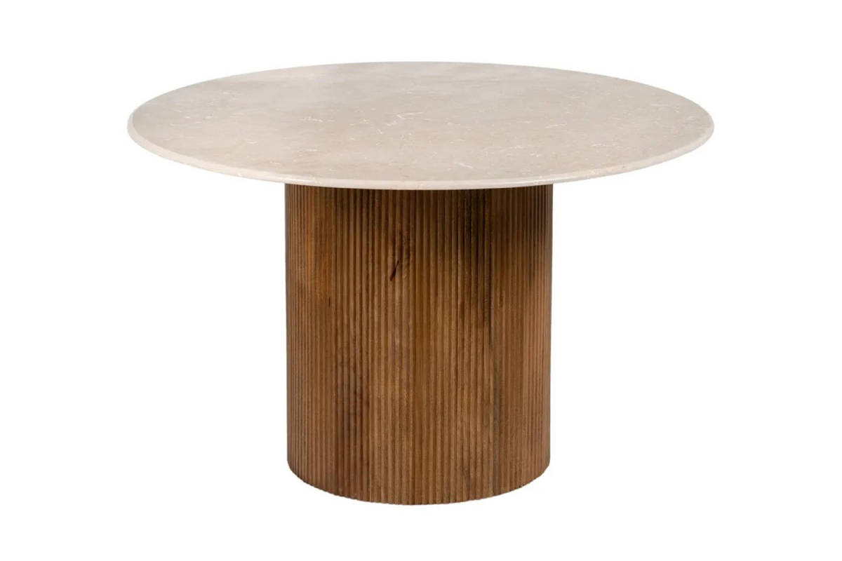Table ronde Elinea – Manguier massif & marbre, l’élégance naturelle