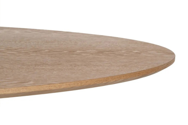 Table ovale effet chêne pied central Oren 4-6 pers. – Design naturel