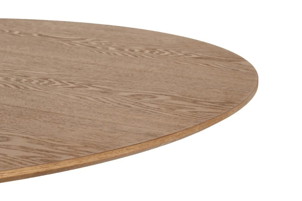Table à manger ronde en chêne 5 pers. Oren – Design contemporain
