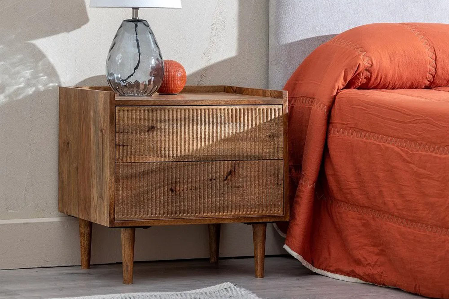 Chevet Almar en manguier massif – Mobilier haut de gamme pour chambre
