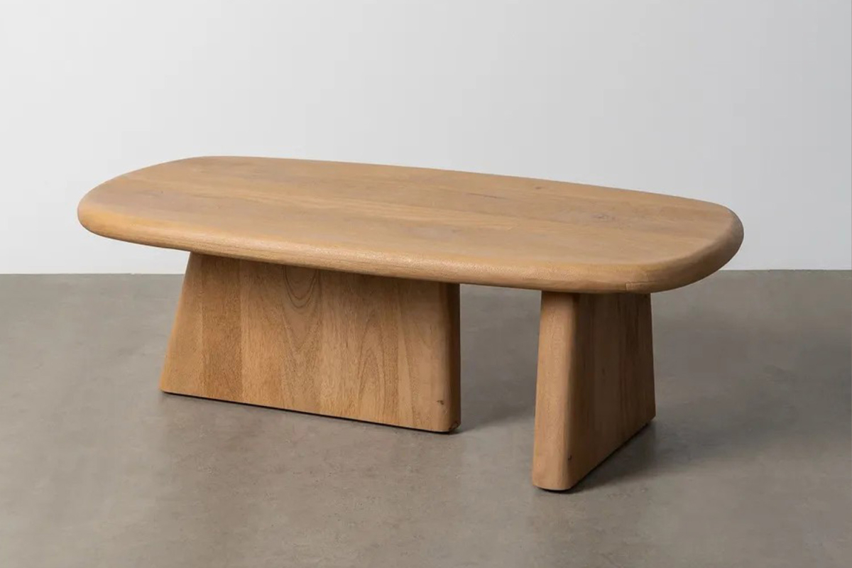 Table basse en manguier massif 120 cm Olym – Élégance bois naturel