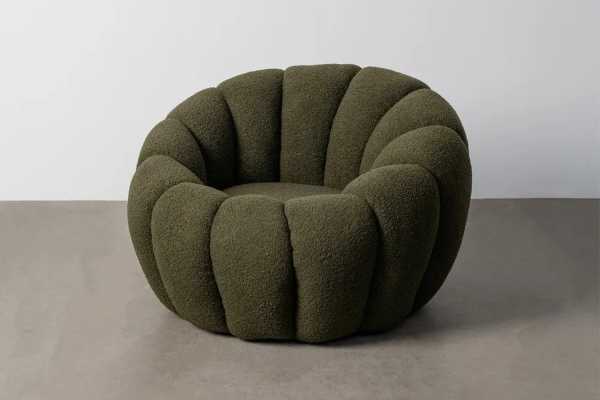 Fauteuil éponge bouclette Elio – Élégance texturée
