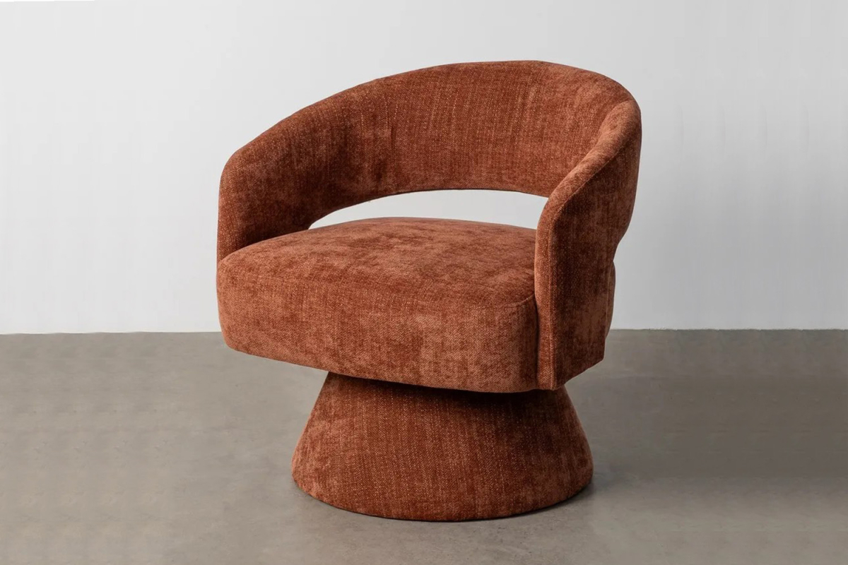 Fauteuil pivotant tissu velours Ayla – Élégance haut de gamme