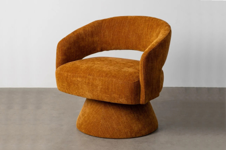 Fauteuil pivotant tissu velours Ayla – Élégance haut de gamme