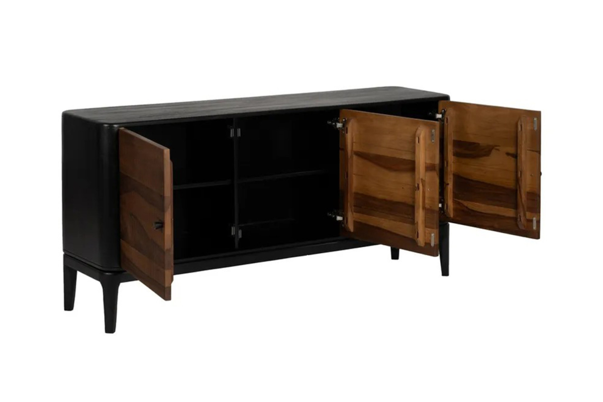 Buffet 3 portes en manguier massif 160 cm Elven – Élégance bois noble