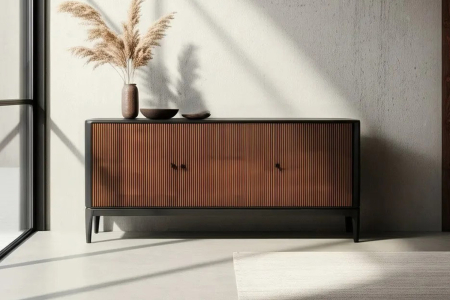 Buffet 3 portes en manguier massif 160 cm Elven – Élégance bois noble