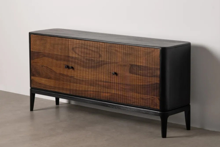 Buffet 3 portes en manguier massif 160 cm Elven – Élégance bois noble