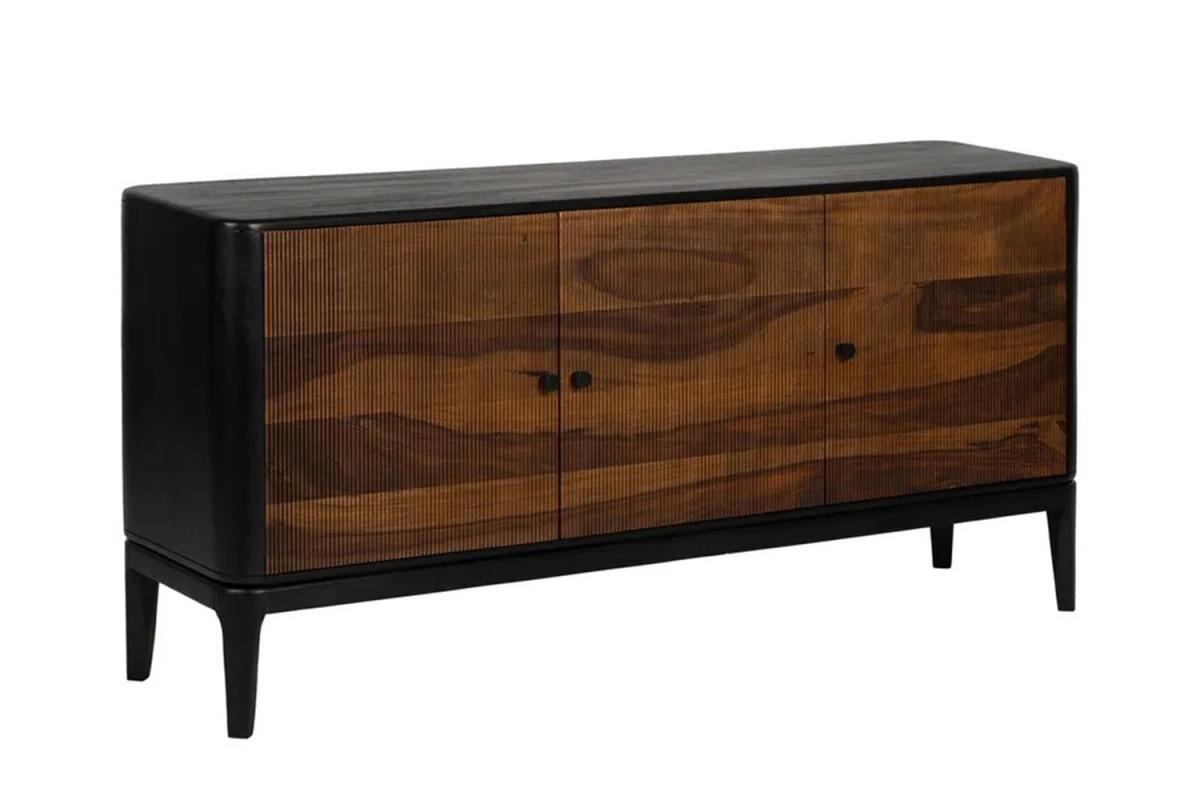 Buffet 3 portes en manguier massif 160 cm Elven – Élégance bois noble