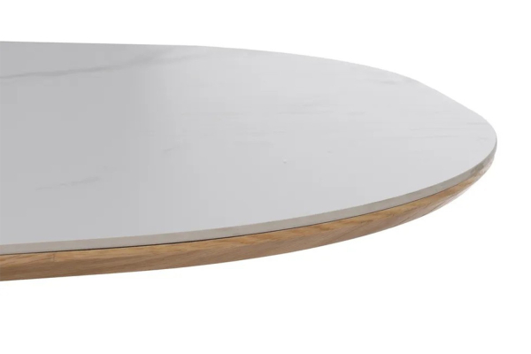 Table avec pied central en bois et céramique 6-8 pers. Lysandre – Design haut de gamme