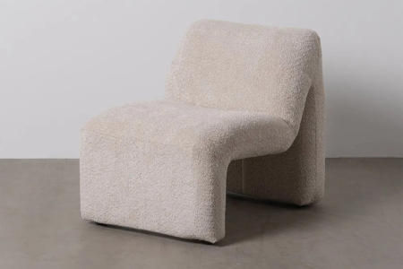 Fauteuil design Naelis – Bouclette chic & confort raffiné