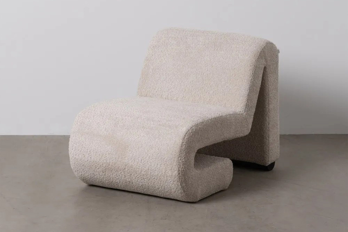Fauteuil éponge bouclette Elwin – Style raffiné & confort cocon