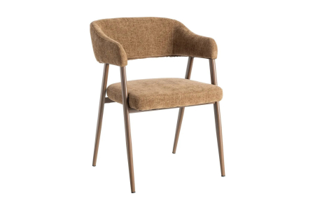 Chaise avec accoudoirs en tissu et pieds métal Néris