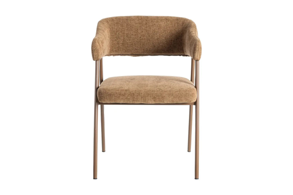 Chaise avec accoudoirs en tissu et pieds métal Néris