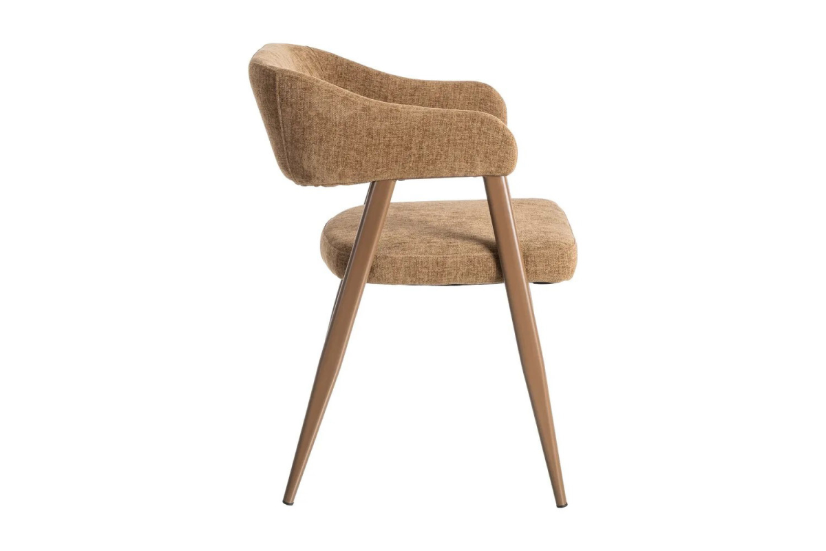Chaise avec accoudoirs en tissu et pieds métal Néris