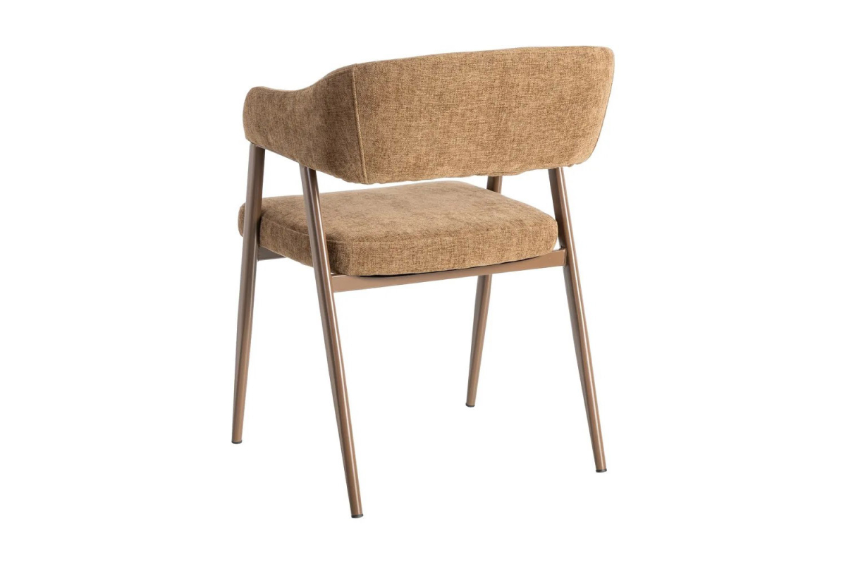 Chaise avec accoudoirs en tissu et pieds métal Néris
