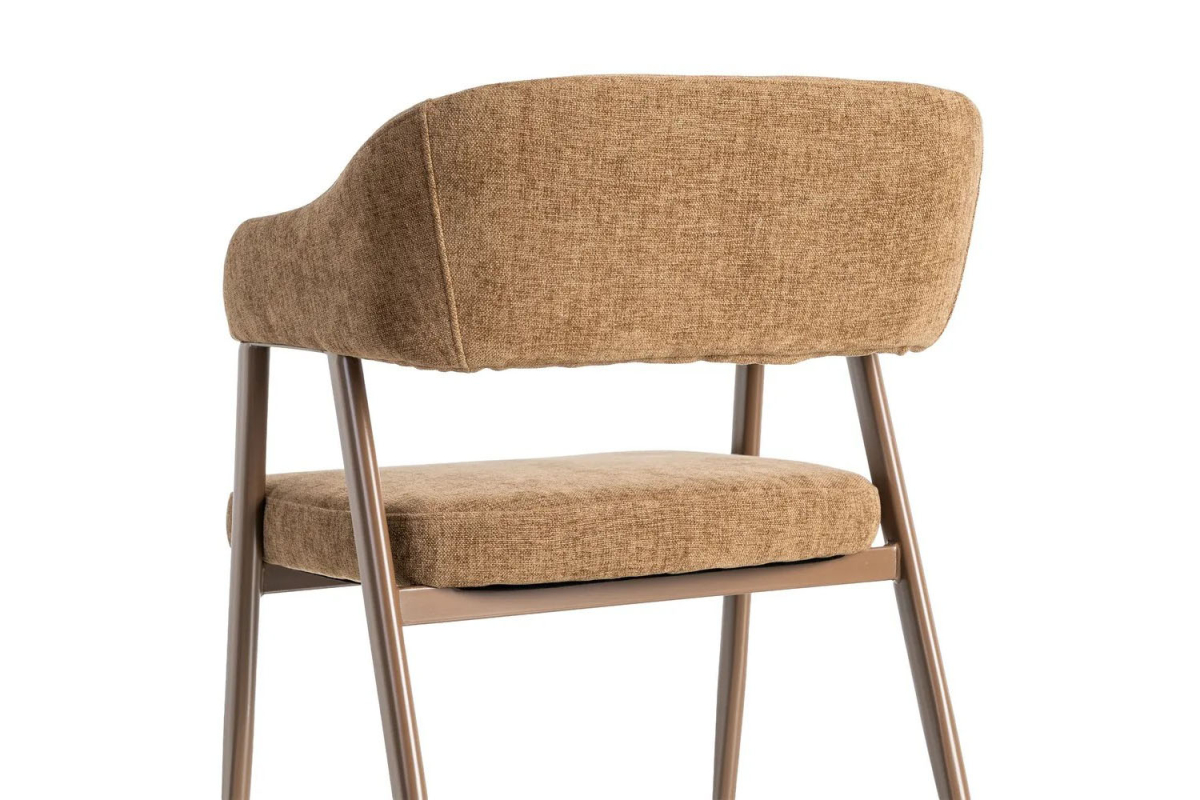 Chaise avec accoudoirs en tissu et pieds métal Néris