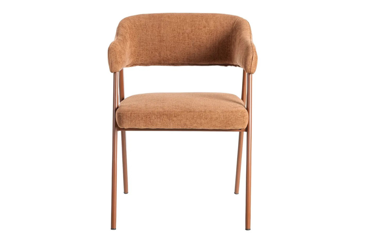 Chaise avec accoudoirs en tissu et pieds métal Néris