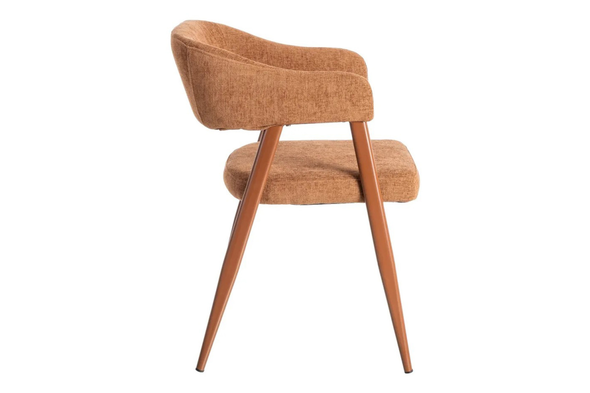 Chaise avec accoudoirs en tissu et pieds métal Néris