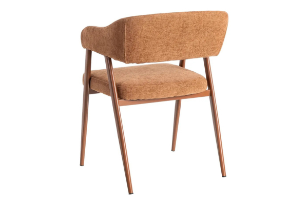 Chaise avec accoudoirs en tissu et pieds métal Néris