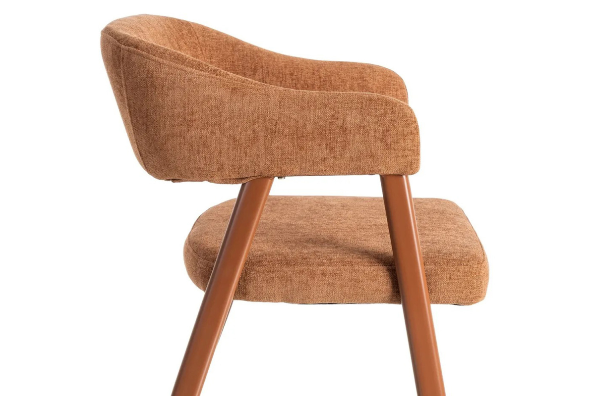 Chaise avec accoudoirs en tissu et pieds métal Néris