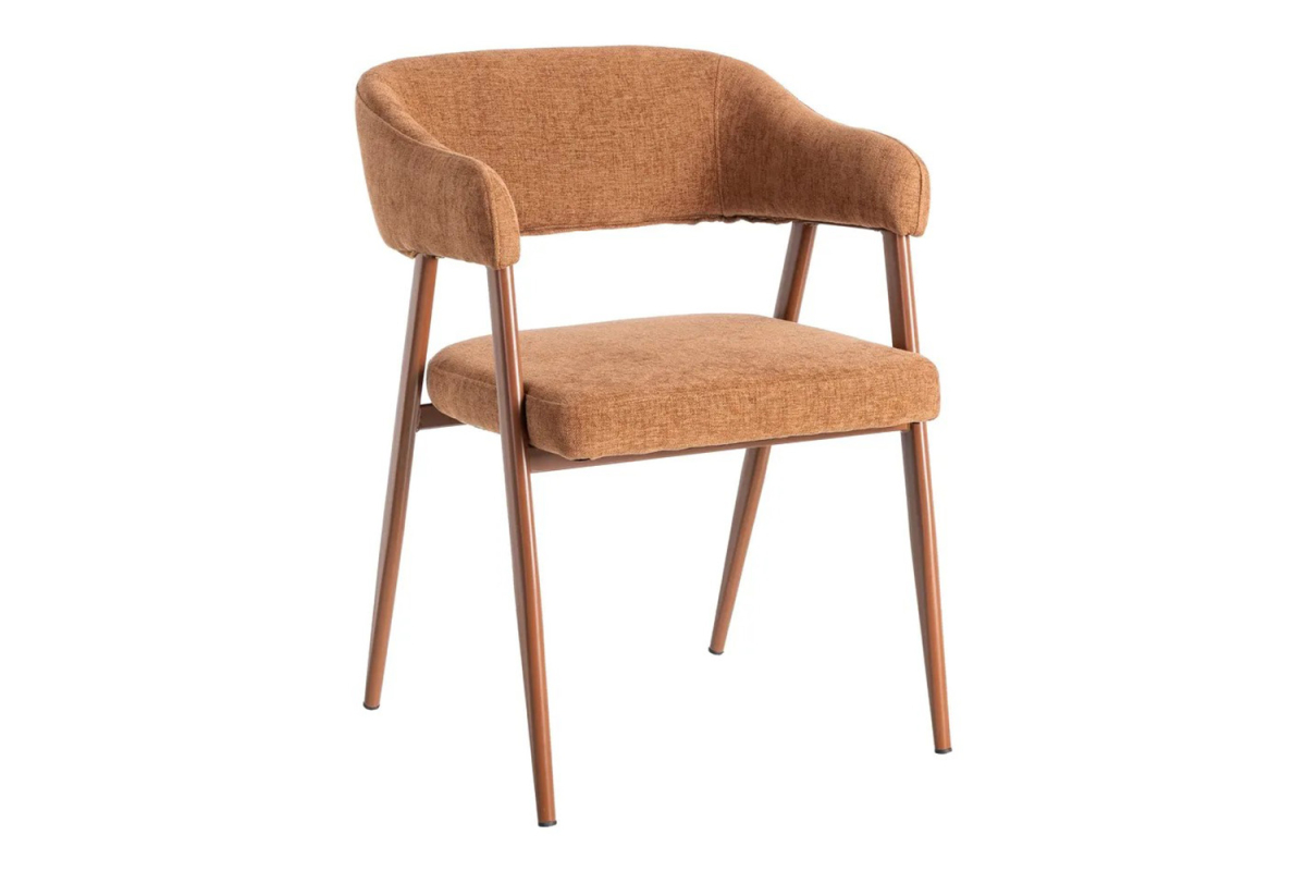 Chaise avec accoudoirs en tissu et pieds métal Néris