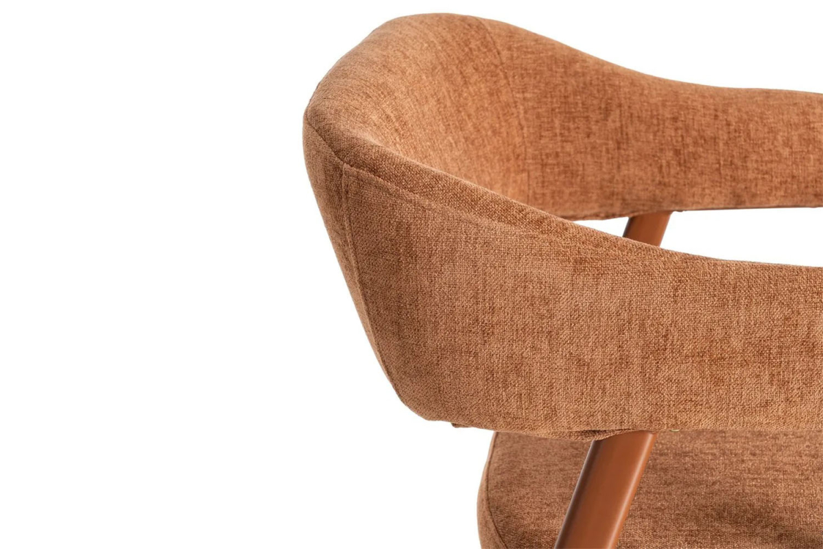 Chaise avec accoudoirs en tissu et pieds métal Néris