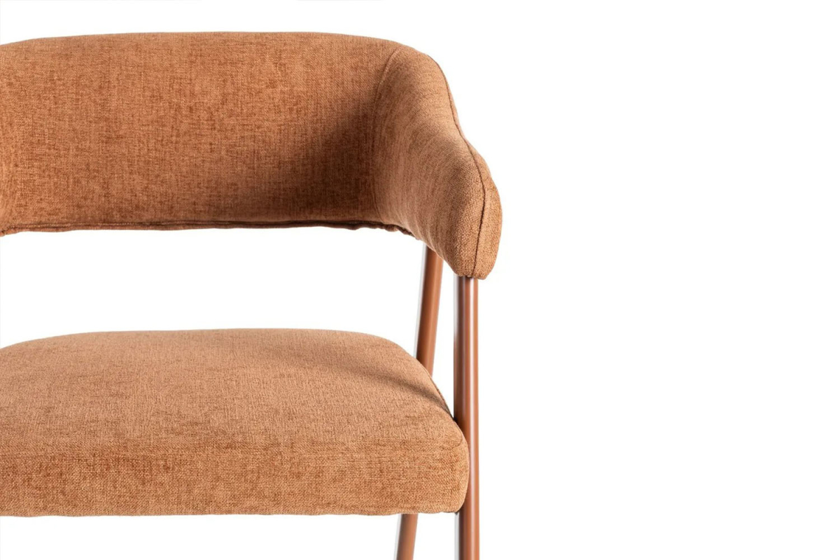 Chaise avec accoudoirs en tissu et pieds métal Néris