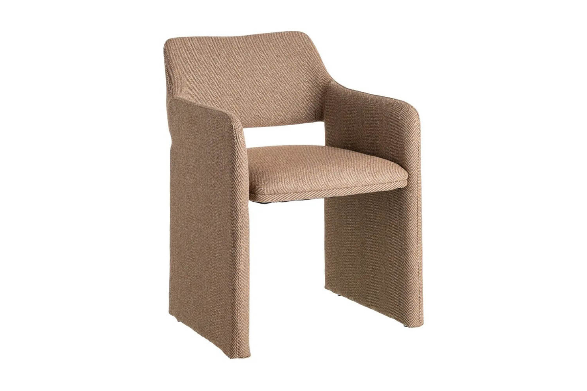 Chaise avec accoudoirs en tissu texturé Calem