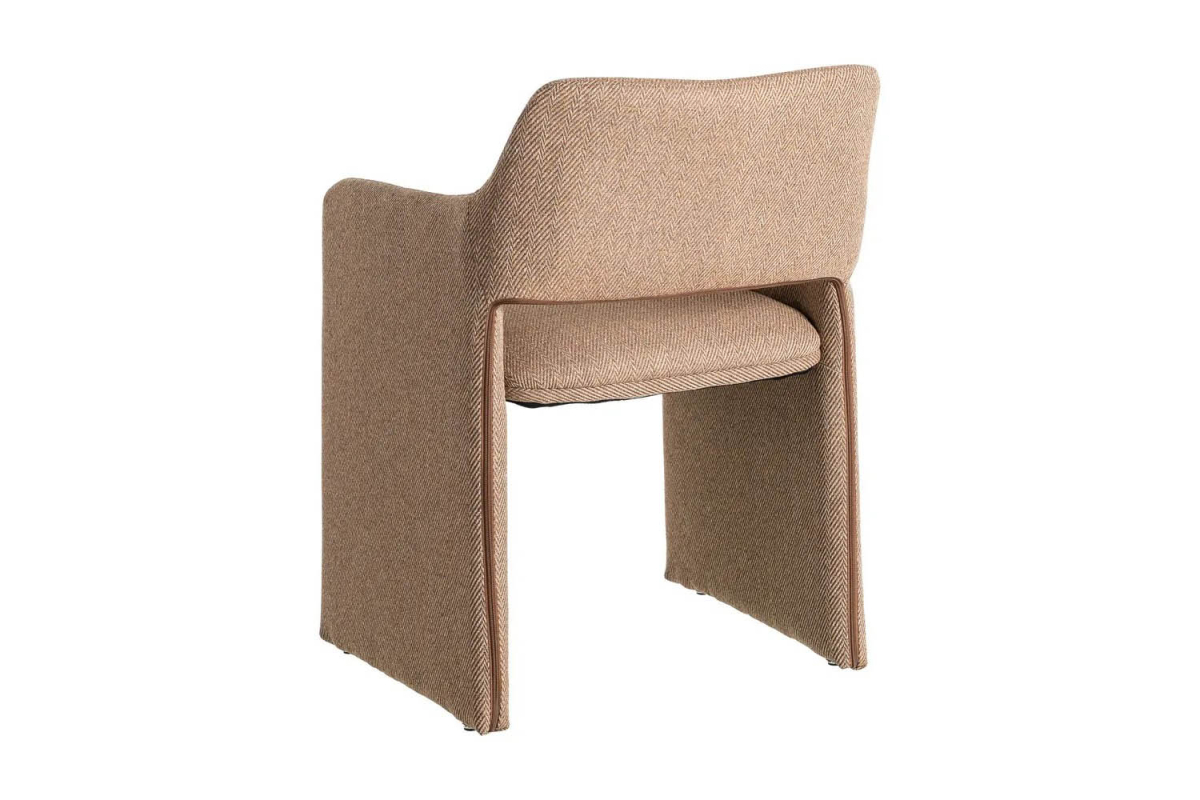 Chaise avec accoudoirs en tissu texturé Calem