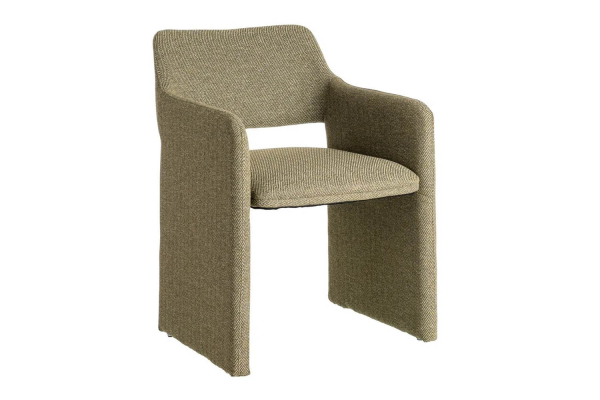 Chaise avec accoudoirs en tissu texturé Calem