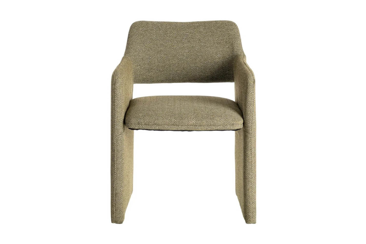 Chaise avec accoudoirs en tissu texturé Calem