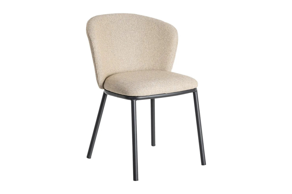 Chaise en tissu texturé et pieds métal Sorren