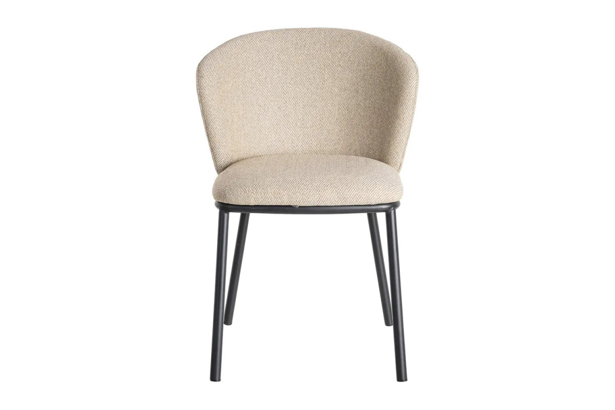 Chaise en tissu texturé et pieds métal Sorren