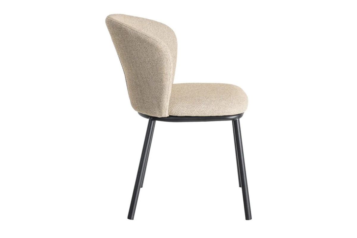 Chaise en tissu texturé et pieds métal Sorren
