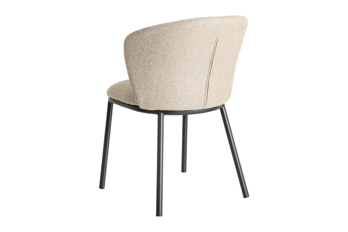 Chaise en tissu texturé et pieds métal Sorren