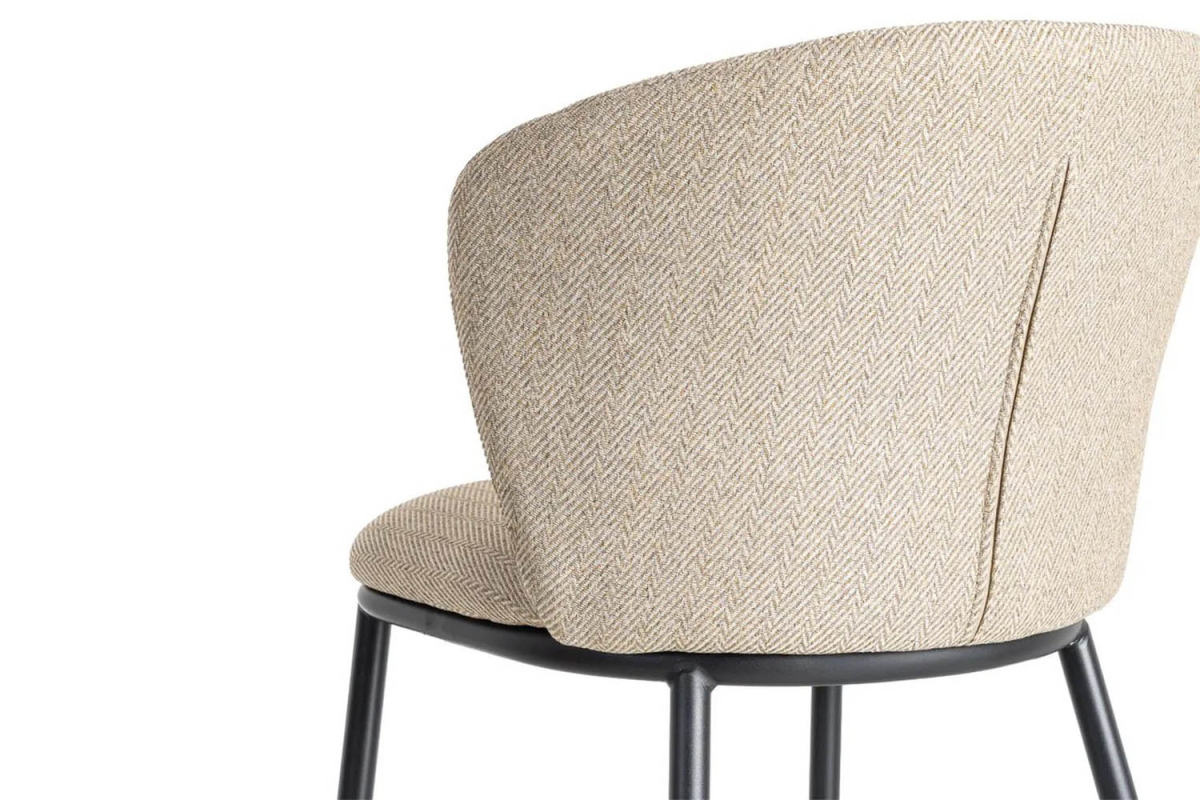 Chaise en tissu texturé et pieds métal Sorren