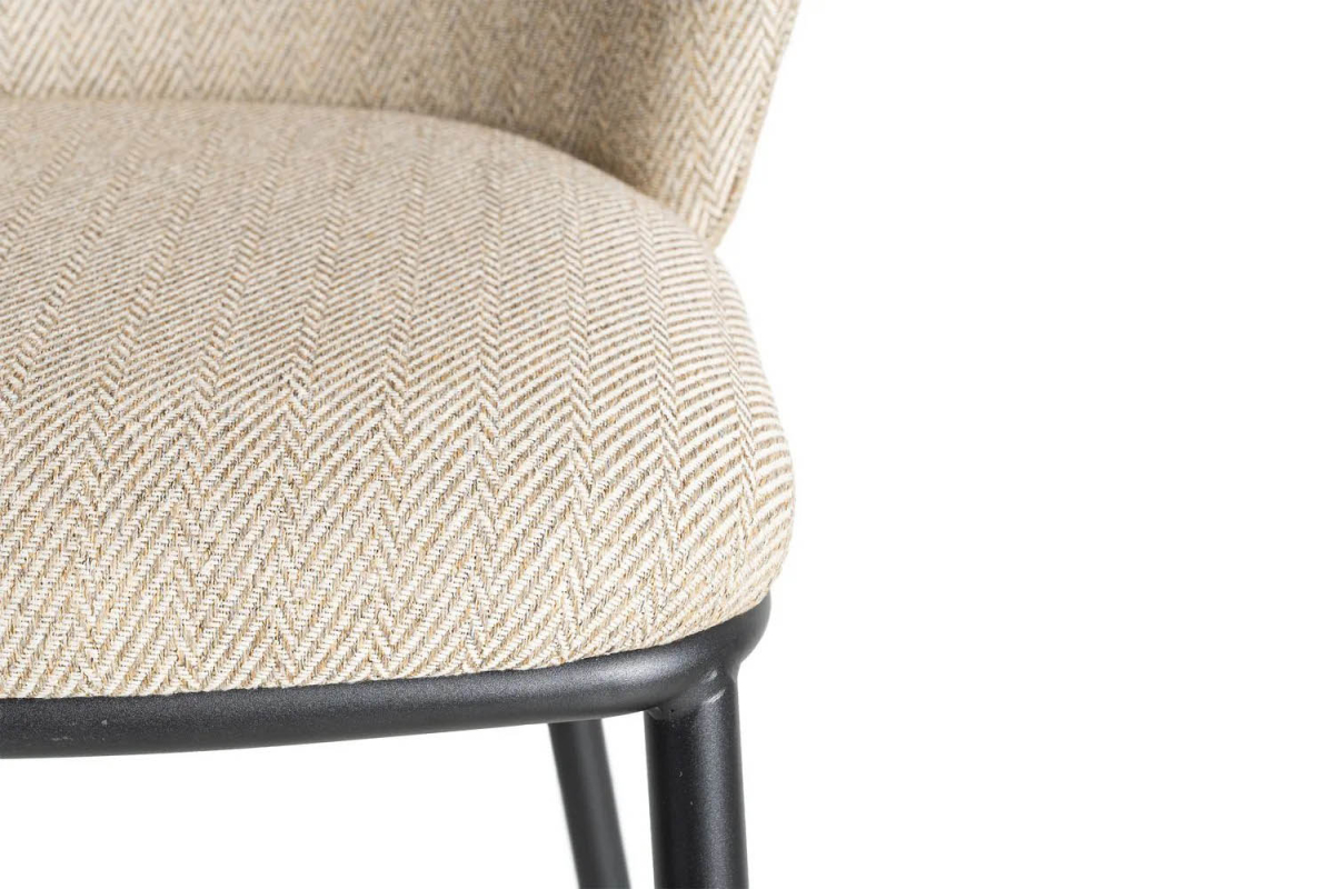 Chaise en tissu texturé et pieds métal Sorren