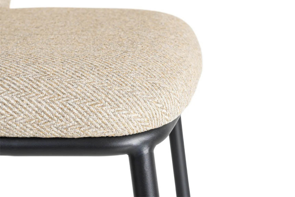 Chaise en tissu texturé et pieds métal Sorren