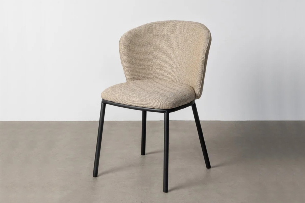 Chaise en tissu texturé et pieds métal Sorren
