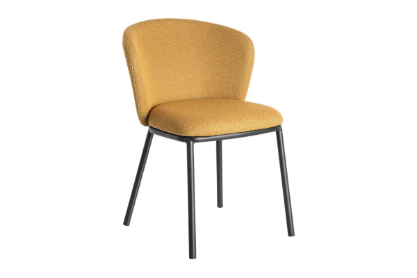 Chaise en tissu texturé et pieds métal Sorren