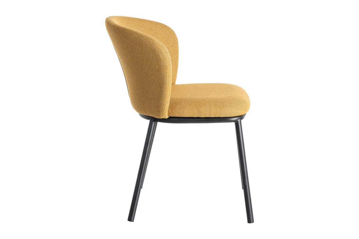 Chaise en tissu texturé et pieds métal Sorren