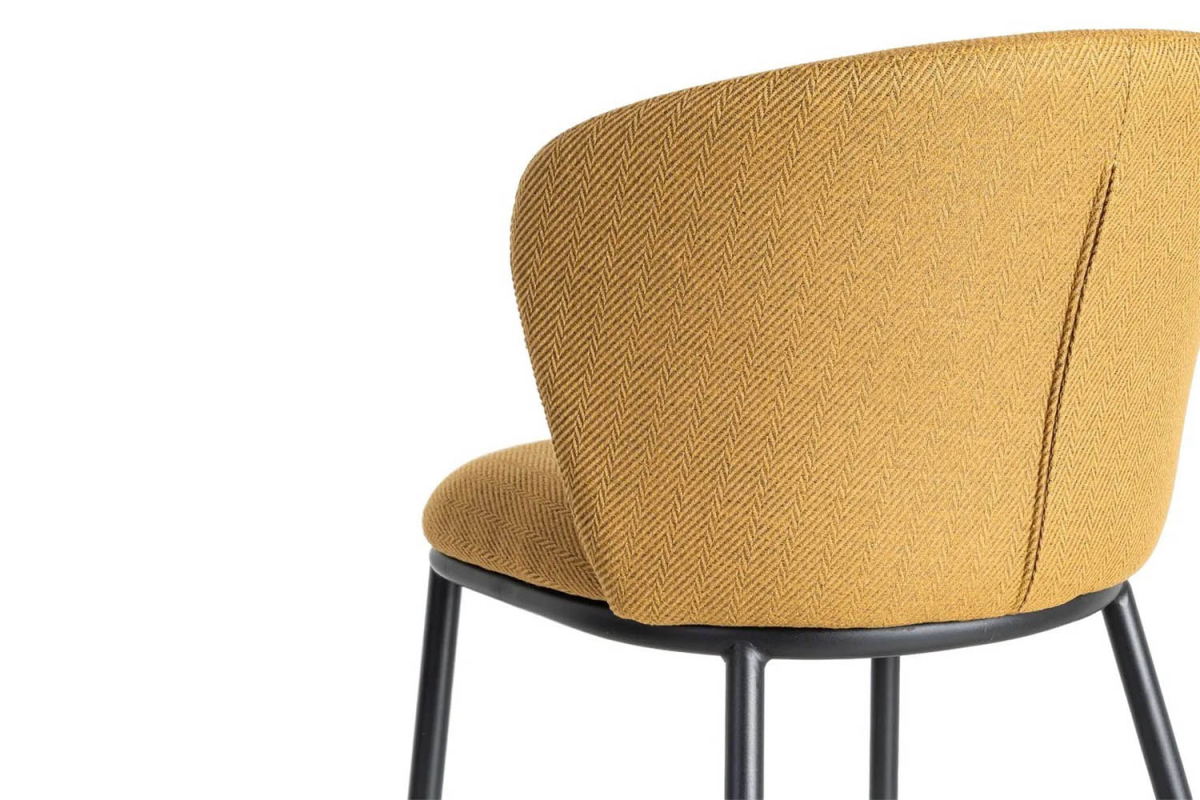 Chaise en tissu texturé et pieds métal Sorren