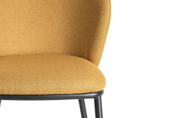 Chaise en tissu texturé et pieds métal Sorren