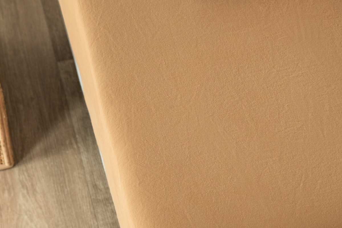 Drap housse satin de coton bio lavé uni | Maison Aveni