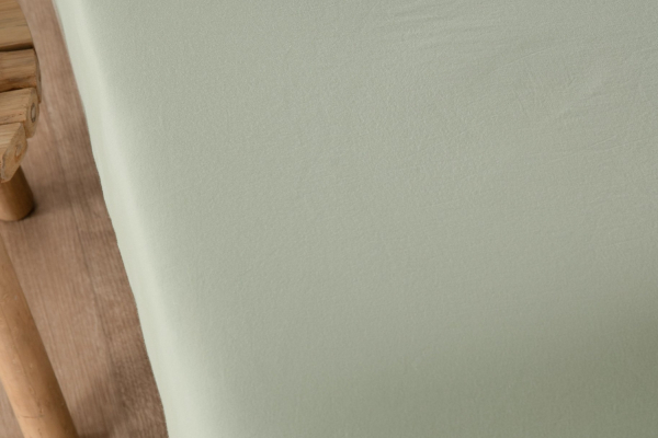 Drap housse satin de coton bio lavé uni | Maison Aveni