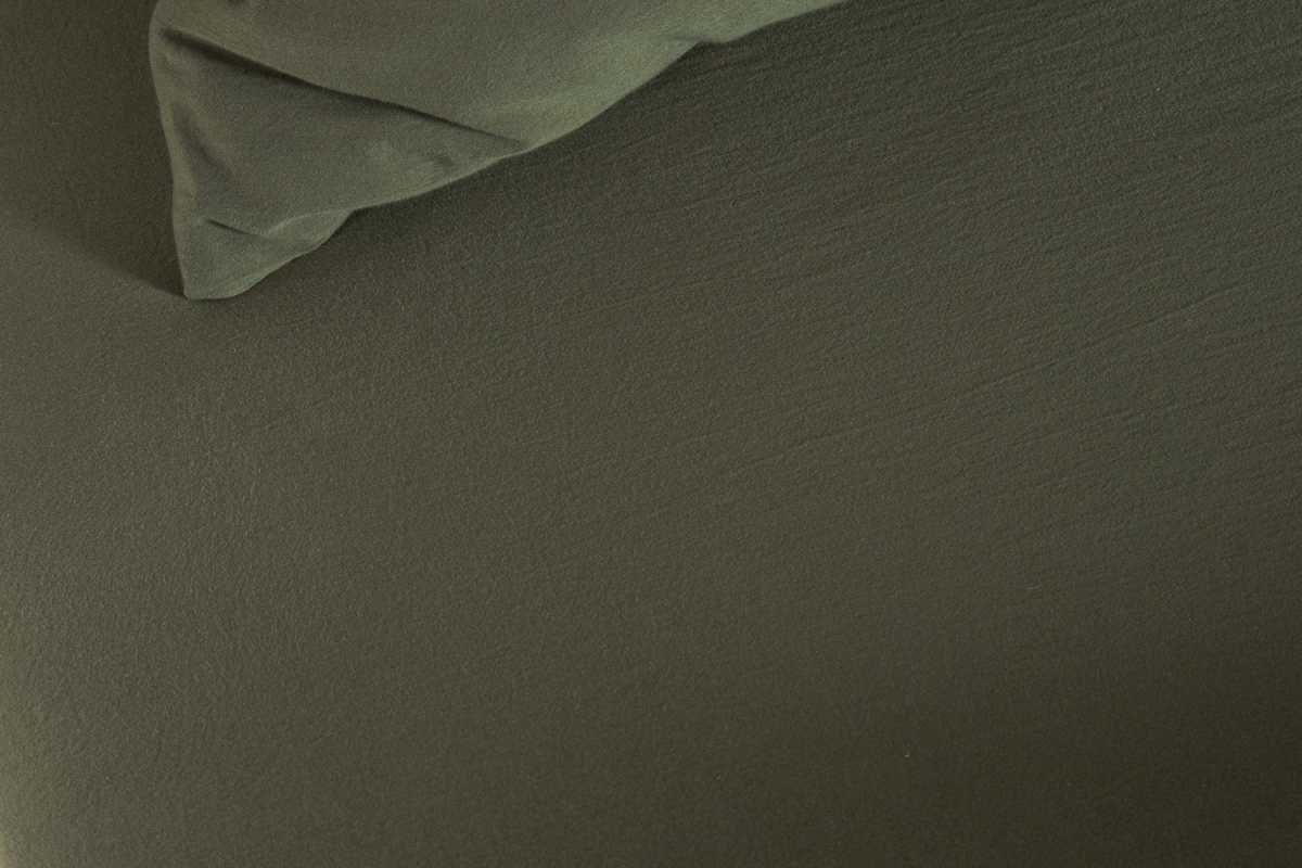 Drap housse satin de coton bio lavé uni | Maison Aveni