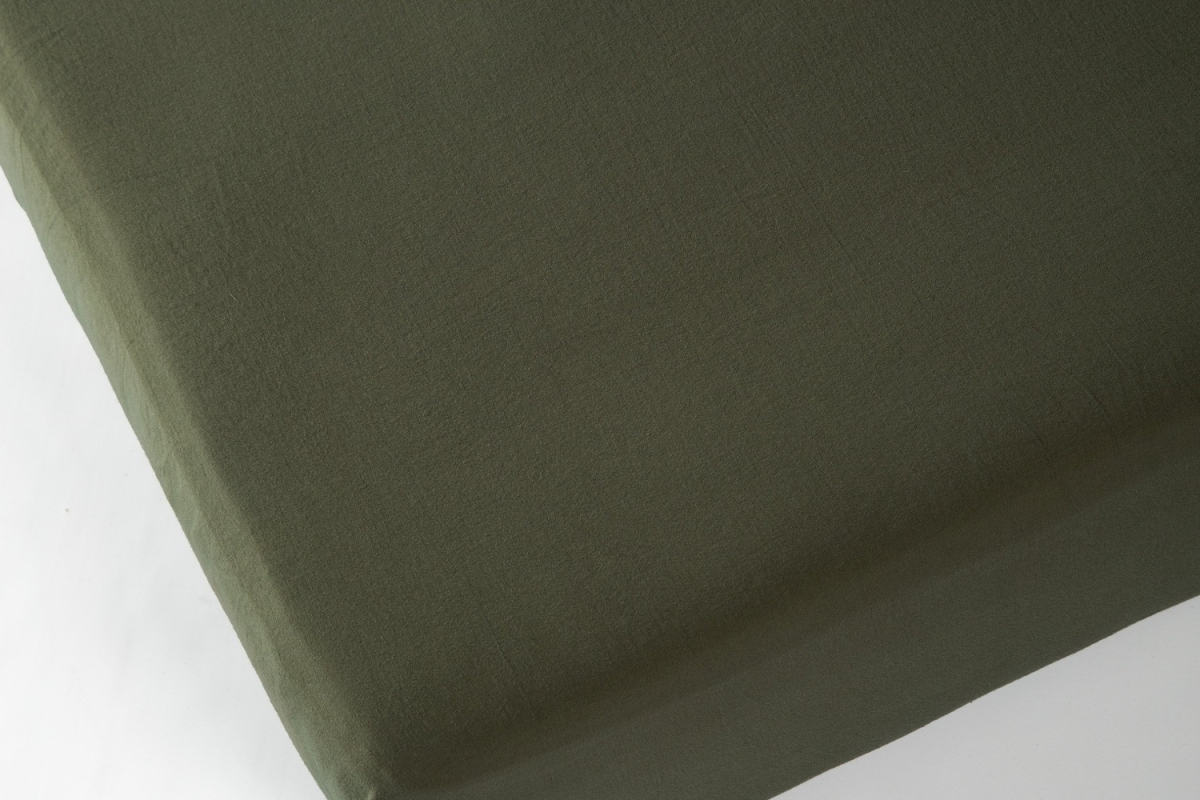 Drap housse satin de coton bio lavé uni | Maison Aveni