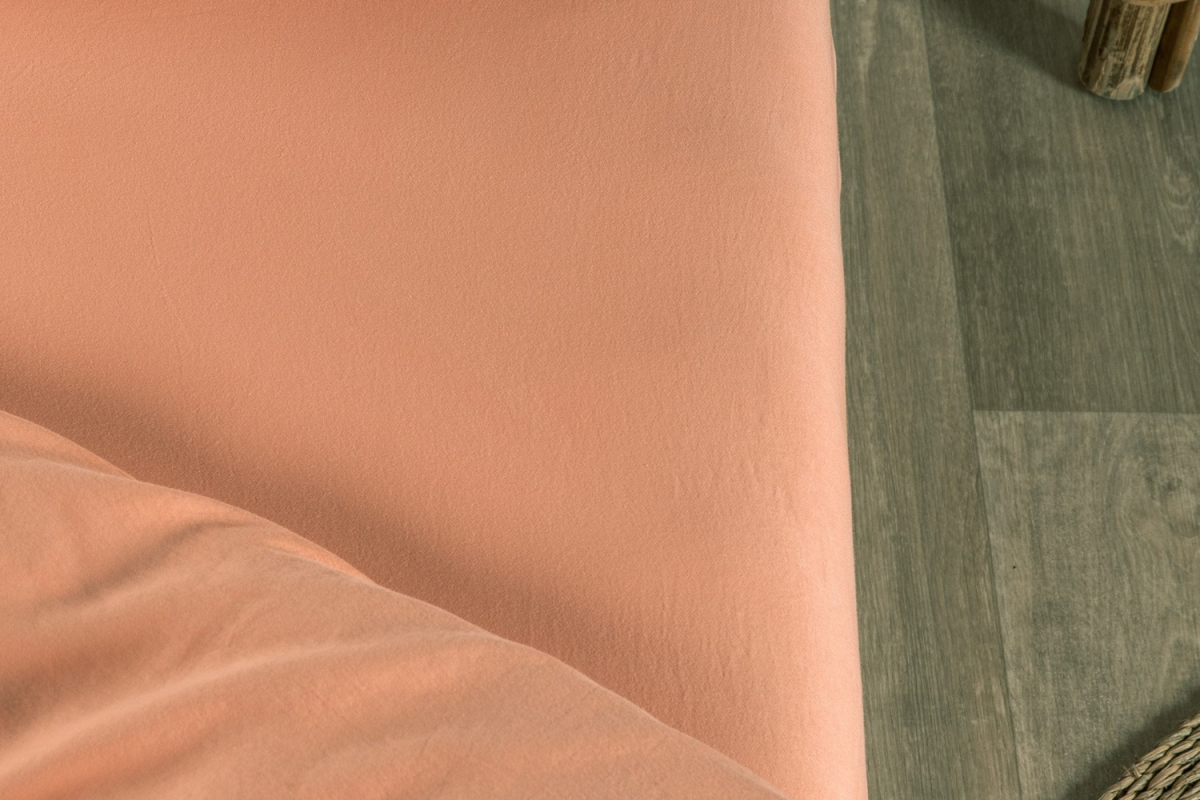 Drap housse satin de coton bio lavé uni | Maison Aveni