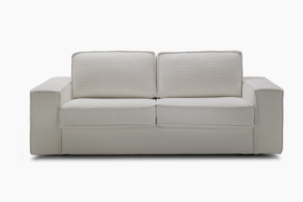 Canapé convertible Capri – Tissu bouclette ivoire