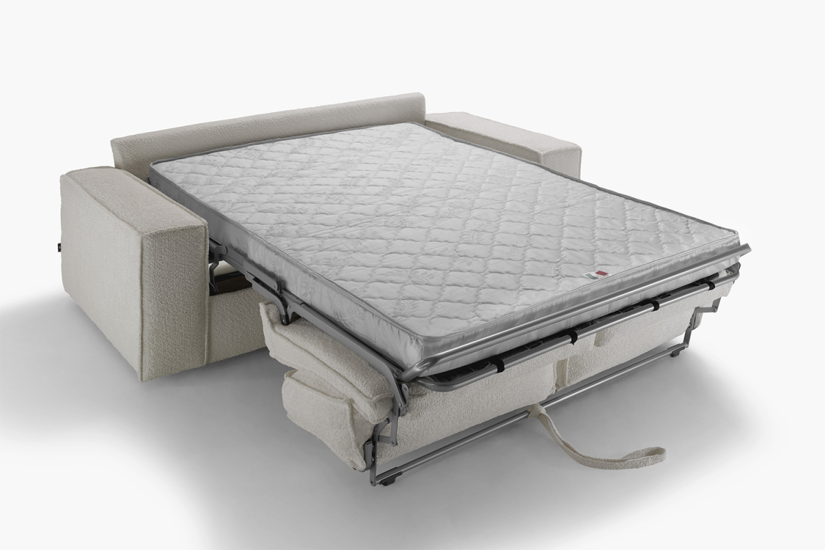 Canapé convertible Capri – Tissu bouclette ivoire